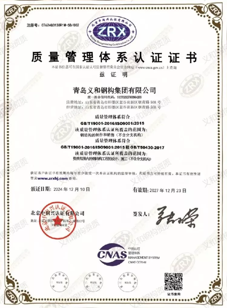 ISO Quality Management System Certification